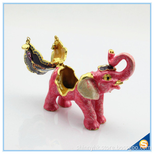 Handmade Elephant With Chair Metal Jewelry Box For Tourism Gifts SCJ814